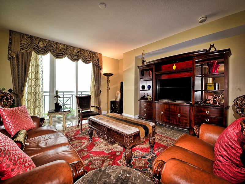 Large flat screen TV in the living room